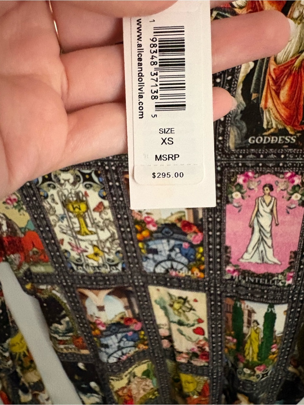 Alice + Olivia Black Tarot Card Print Long Sleeve Top - Picture 3 of 5